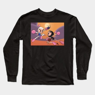 Bomberman: White & Black Long Sleeve T-Shirt